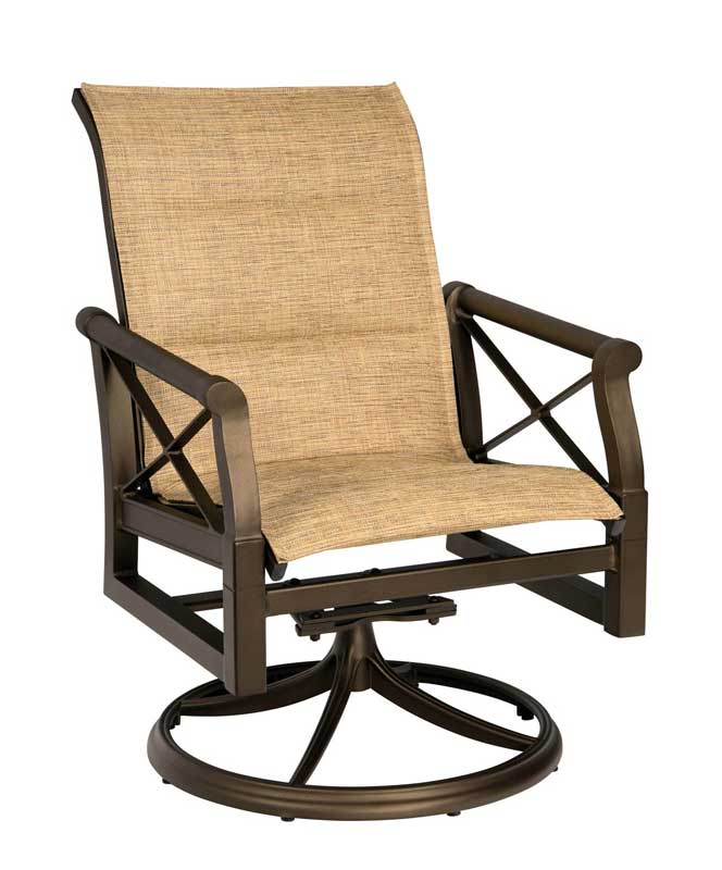 Andover Padded Sling Aluminum Low Back Swivel Rocker by Woodard